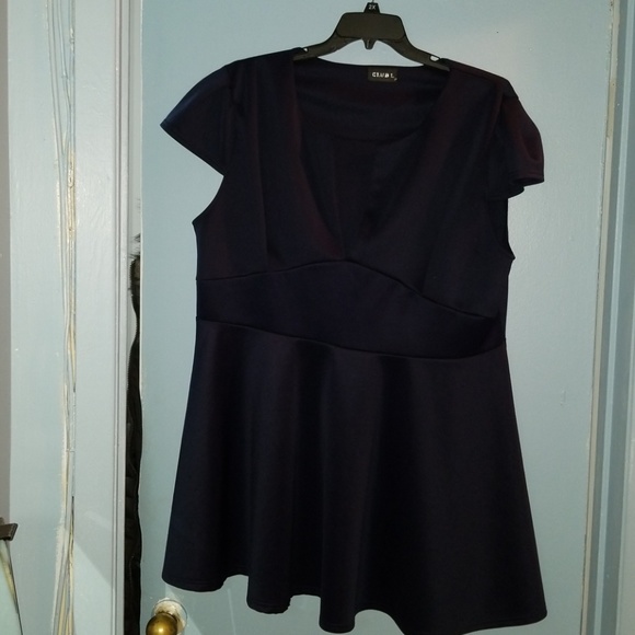 Asos curve club L skater dress in navy blue sz 24 - Picture 2 of 3